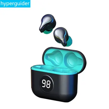 Hyperguider TWS Čepkov Nizke zakasnitve za igrajo igro Brezžično Slušalko Bluetooth 5.0 Stereo Dotik daljinski upravljalnik Glasovni pomočnik