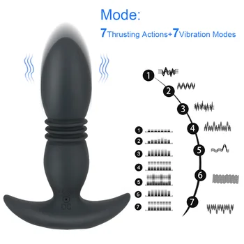 IKOKY Teleskopsko Butt Plug Vibrator z Brezžičnim Daljinskim Prostate Massager Spolnih Igrač za Moške opozarjanje z Erotično Analni Čep, Vibrator