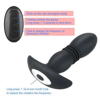 IKOKY Teleskopsko Butt Plug Vibrator z Brezžičnim Daljinskim Prostate Massager Spolnih Igrač za Moške opozarjanje z Erotično Analni Čep, Vibrator