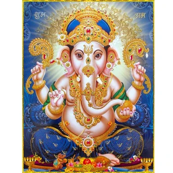 Indija Slon Bog Ganesha Slikarstvo Značilno Slikarstvo Polni Sveder Kvadratnih/Krog 5D Diamond Slikarstvo Mozaik Needlework Slike