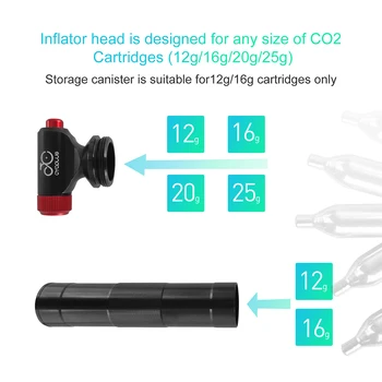 Inflator Ne Kartušo, Vključene Kolo CO2 Inflator Hitro Enostavno Pnevmatike Črpalka Presta Schrader Ventil Združljiv Sili
