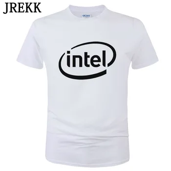 Intel Logotip trgovskega Blaga majica s kratkimi rokavi Moški Ženske Modni Poletje Bombaž Kratkimi Rokavi T-Shirt Tiskanje Unisex Vrhovi Tees C10