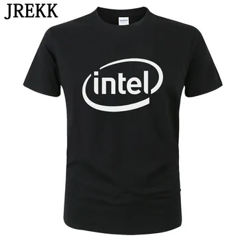 Intel Logotip trgovskega Blaga majica s kratkimi rokavi Moški Ženske Modni Poletje Bombaž Kratkimi Rokavi T-Shirt Tiskanje Unisex Vrhovi Tees C10