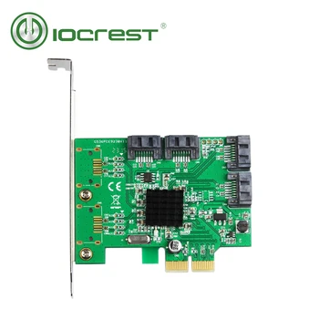 IOCREST SATA III, 4 Port PCI-e Verzija 2 , x2 Režo za Kartice Krmilnika , HyperDuo, Programski RAID , s Polno in Low Profile Bracket