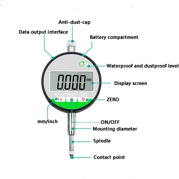 IP54 Olje-dokazilo Digitalni Mikrometer 0.001 mm Elektronski Mikrometer Meritev/Inch 0-12.7 mm /0.5