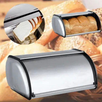 Iz nerjavečega Jekla Trajne Preprost Kruh Primeru Breadbox Škatla za Shranjevanje Za Hotelu Hranite Doma Ogledalo Materiala Kruh Škatla za Shranjevanje 1Pcs