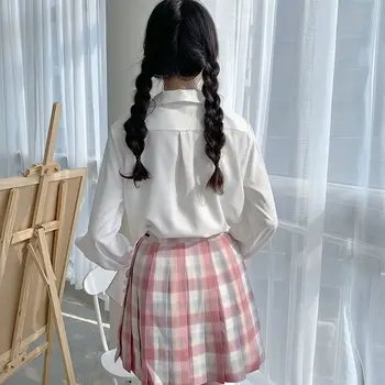 Japonska Kawaii Šifon Belo Bluzo Ženske Jeseni Leta 2020 Dolg Rokav Zajec, Vezenje Na Majice Lolita Style Vrhovi Oblačila Šolarka