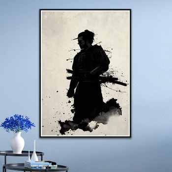 Japonski Samuraj, Slikarsko Platno Sodobne Plakatov in Fotografij Povzetek Cuadros Wall Art Slik, Dnevna Soba Dekoracijo Doma