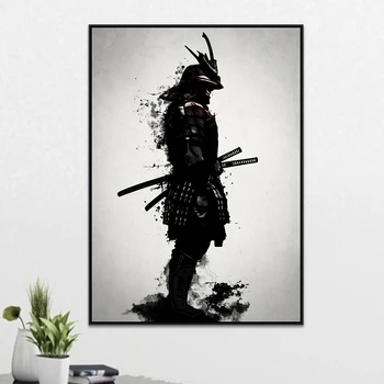Japonski Samuraj, Slikarsko Platno Sodobne Plakatov in Fotografij Povzetek Cuadros Wall Art Slik, Dnevna Soba Dekoracijo Doma
