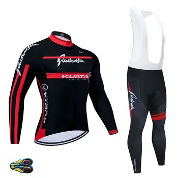 Jeseni leta 2020 KUOTA Pro Team Long Sleeve Jersey Set Bib Hlače Ropa Ciclismo Kolesarska Oblačila MTB Kolo Jersey Enotno Moških Oblačil