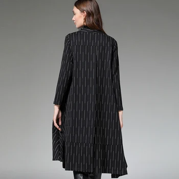Jeseni Mode jarek plašč Plus velikost outwear Ženski Dolg rokav asimetrični ohlapno fit windbreaker obleke vrhovi slim bluzo 4XL