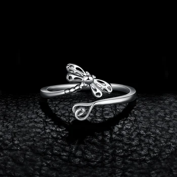 JewelryPalace Dragonfly Kubičnih Cirkonij Obroči 925 Sterling Silver Obroči za Ženske Stackable Prstan Srebro 925 Nakit Fine Nakit