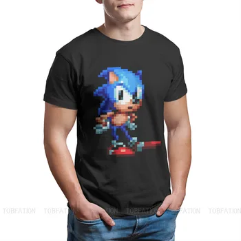 Jež Sonic Serije Pixel Art Moški Tshirt Prevelik Grafični T Shirt Punk Vroče Prodaje Bombaž O Vratu