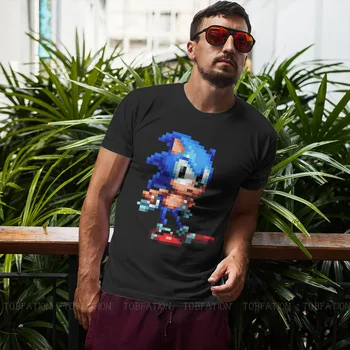 Jež Sonic Serije Pixel Art Moški Tshirt Prevelik Grafični T Shirt Punk Vroče Prodaje Bombaž O Vratu