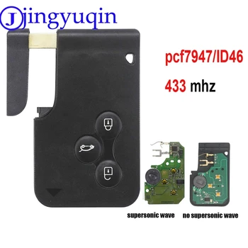 Jingyuqin 3 Gumb 433Mhz ID46 PCF7947 Čip & Vstavite Majhno Rezilo Daljinsko Smart Key Card za Renault Megane Scenic Grand
