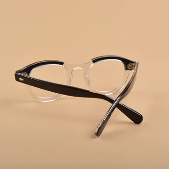 Johnny Depp Očala Optičnih Očal Okvir Acetatni Okvir Vintage stil očala moški ženske Pregleden objektiv najvišje Kakovosti 005-2