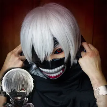JP Anime Tokyo Ghoul Ken Kaneki Cosplay Kostum Celoten Sklop Črno Usnje Boj Enotno Ženske Moški Halloween Kostum Z Masko Lasuljo