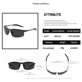 JULI Moški Športni Slog Polarizirana sončna Očala Za Moške, Potovalne Oculos Vožnje Golf Nezlomljiv Alumin magnezija, Kovinski Okvir Očal