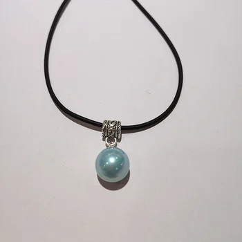 JYX 2020 NOVA ZASNOVA Elegantna Modra 12 mm Seashell Pearl obesek lupini biseri ogrlica darilo za ženske choker