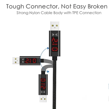 Kabel USB 5V 2.4 Hitro Polnjenje LED Display Type C Mikro USB Kabel za Samsung Huawei Xiaomi Oneplus Kabel