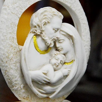 Katolištvo Obrti Katoliški Sveti Družini treh majhnih ornament ljubezen darilo 12,5 cm smolo Kipec Jezusa Notre Dame figur