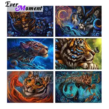 Kdaj Trenutek Diamond Slikarstvo Lev, Tiger Živali Risanka Full Kvadratnih Smolo Vaja Ročno izdelani Okraski, ki Vezenje Mozaik ASF2261