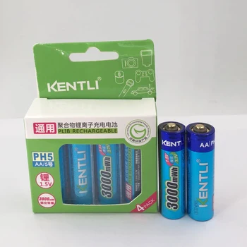 KENTLI 6pcs/paket Visoka Zmogljivost brezplačna dostava za litij-ionske baterije, ki 3000mWh 1,5 V litij-polimer baterija AA baterije