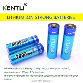 KENTLI 6pcs/paket Visoka Zmogljivost brezplačna dostava za litij-ionske baterije, ki 3000mWh 1,5 V litij-polimer baterija AA baterije