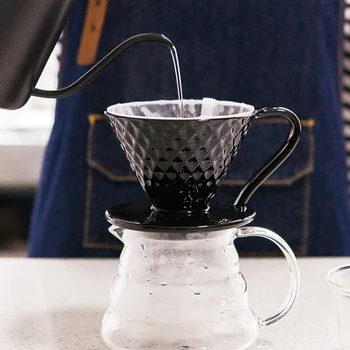 Keramični Kavni Filtri za Kavo Kapljično Filter Pokal Diamantno obliko Stalnega Prelijemo Kavo z Ločeno Stojalo