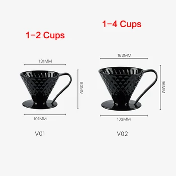 Keramični Kavni Filtri za Kavo Kapljično Filter Pokal Diamantno obliko Stalnega Prelijemo Kavo z Ločeno Stojalo