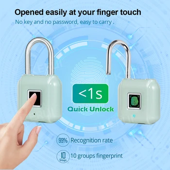 KERUI Smart Prstnih Ključavnico USB Polnilna Mini Velikosti Prstom Dotaknite Ključavnice za Vrata Omare Telovadnici Omarico Kolesa