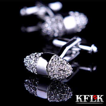 KFLK Luksuzne blagovne Znamke hlačnice gumbi Silver fashion Kristalno manšetni Visoke Kakovosti abotoadura majica zapestne gumbe za moški Nakit