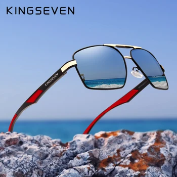 KINGSEVEN Aluminija Moške Polarizirana sončna Očala Leče blagovne Znamke Design Templjev sončna očala Premaz Ogledalo Očala Oculos de sol 7719