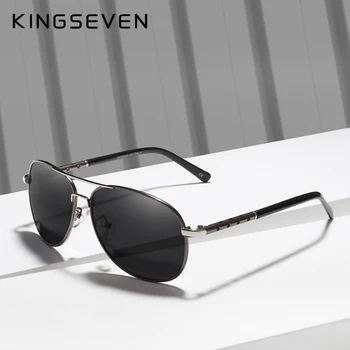 KINGSEVEN DESIGN Moških Klasičnih Pilotni Polarizirana sončna Očala sončna Očala Za Moške Vožnje Zrcalni Objektiv UV400 Zaščito Oculos N7371