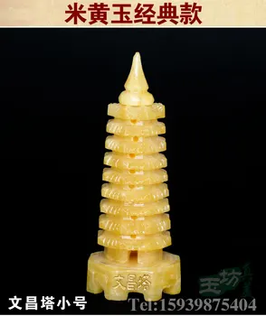 Kitajska ročno izdelanih Naravnih topaz jade okraski lepe pagoda