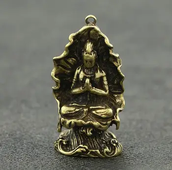Kitajska Zbirka Kaiguang Čistega Bakra Lotus Listov Guanyin Kwan-yin Bodhisattva Buda Kipi Doma Okraski