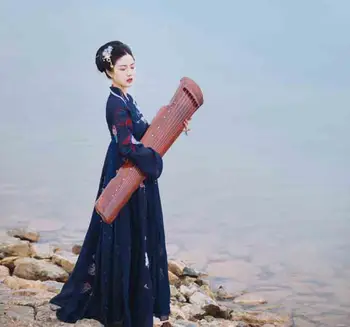 Kitajski Tradicionalni Vezenje Hanfu Ženske Ženski Cosplay Fancy Oblačenja Noša Mornarice Rdeče Hanfu Poletje Obleko Za Ženske Plus Velikost