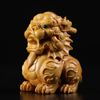 Kitajski Zmaj živali Kylin lesa pi xiu kiparstvo kip Nebesno soba dekoracijo srečni zmaj doma dekor dodatki