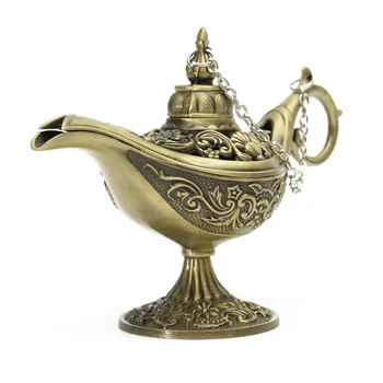 KiWarm Tradicionalnih Votlih Iz Pravljice Aladdin Čarobno Svetilko Čaj Pot Duh, Lučka Vintage Retro Igrača Za Dom Dekor Okraski