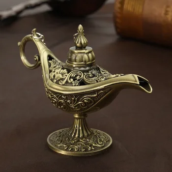 KiWarm Tradicionalnih Votlih Iz Pravljice Aladdin Čarobno Svetilko Čaj Pot Duh, Lučka Vintage Retro Igrača Za Dom Dekor Okraski