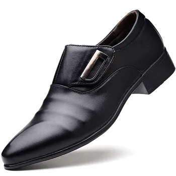Klasični Poslovni Moške Obleko, Čevlje, Modno Elegantna Formalno Čevlji Moški Zdrsne Na Urad Osnovne Čevlji Za Moške Črne