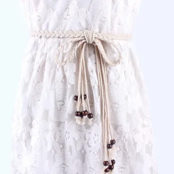 Korejski Preprosto fino tkane pasu ženske pasu pletene vrvi, dekorativni žensk obleko pribor tassel trakov