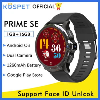 KOSPET Prime SE 1GB 16GB relogio inteligente pametno gledati Moške 1260mAh Kamere Obraz ID 4G Android GPS Smartwatch 2020 Za Xiaomi
