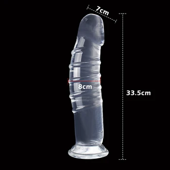Kot 33.5 cm Super Velik Dildo Realističen Penis Za Ženske Masturbirajo, Dick Spola Igrače, Pregleden Mehkega Jelly Vibrator Penisa Ženski Masturbator