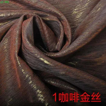 Kovinski Mešanica Bombaža Šimrom Tkanine Shantung Svile Poročne obleke Cheongsam Vrečko Zavese Materiala 45 cm*138 cm