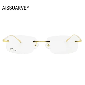 Kovinski Moških Očala Okvirji Optičnih Očal Rimless Svetlobe Lep Recept Očala Blagovne Znamke Oblikovalec Vrh Kakovosti Oči Obrabe