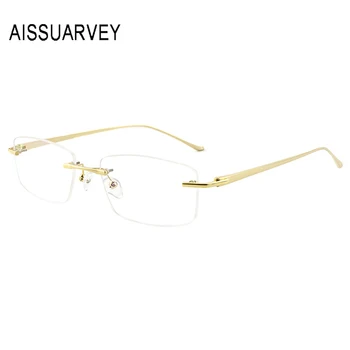 Kovinski Moških Očala Okvirji Optičnih Očal Rimless Svetlobe Lep Recept Očala Blagovne Znamke Oblikovalec Vrh Kakovosti Oči Obrabe