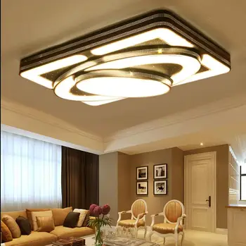 Kreativno dnevno sobo razsvetljavo preprosta sodoben vzdušje doma pravokotne topla osebnost spalnica razsvetljavo led stropna svetilka