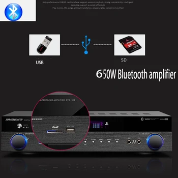 KYYSLB 650W 750W 220V H-8002 Bluetooth 4.0 Ojačevalnik HDMI Izgubo Domači Kino 5.1 Kanalni Digitalni Ojačevalec Kara OK Vlaken Koaksialni