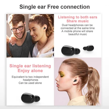 L21Portable TWS Bluetooth 5.0 Nepremočljiva Šport Brezžične Slušalke za Zmanjšanje Hrupa, Stereo Glasbe V Uho Čepkov Slušalka